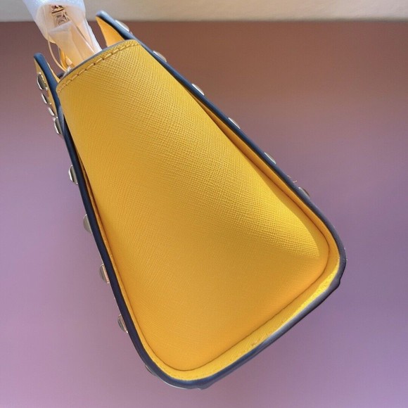 MICHAEL KORS Selma Stud Leather Medium Messenger Crossbody Sunflower $248 NWT - Picture 8 of 10